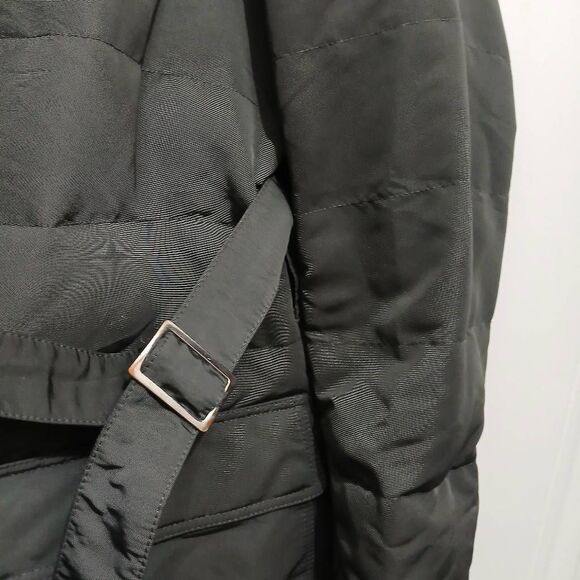 Escada womens xl goose down puffer hooded jacket gray coat - Picture 5 of 9